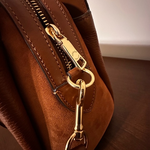 Coach Darcie Carryall F2348-CM100 Leather Suede Redwood Brown - Picture 14 of 16